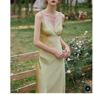Simple Retro Kristin French V-Neck Slip Dress